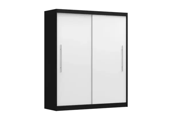 Šatní skříň Rico II Barva korpusu: Černá, Dveře: Bílé