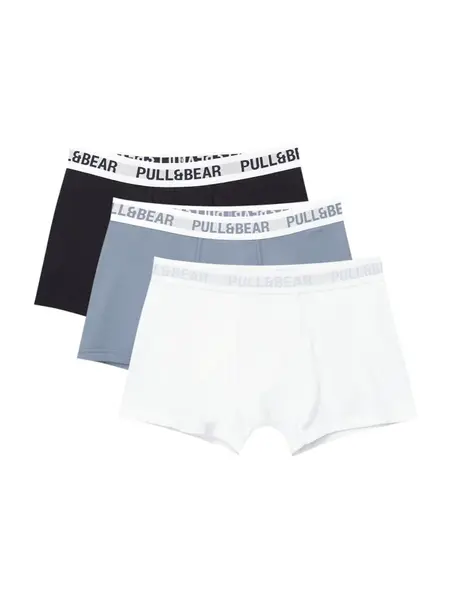 Pull&Bear Boxerky  opálová / svetlosivá / čierna / biela