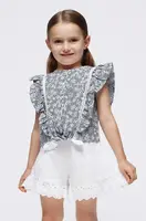 Dětská bavlněná halenka Mayoral tmavomodrá barva, vzorovaná