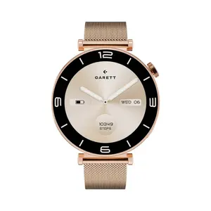 Garett Smartwatch smart hodinky Rose Gold Mesh Steel