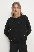 Mikina Answear.LAB dámská, černá barva, s aplikací