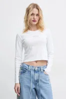 Bavlněné tričko s dlouhým rukávem Levi's bílá barva, A8796