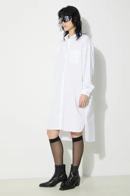 Bavlněné šaty Fiorucci Angel Embroidered bílá barva, midi, oversize, W01FPDSH063CO01WH01