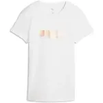 Puma ESSENTIALS LOGO LAB METALLIC TEE Dámské triko, bílá, velikost