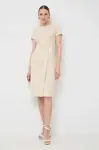 Šaty BOSS béžová barva, mini, 50508809