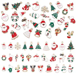 60Pcs Alloy Enamel Pendants