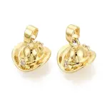 Brass Micro Pave Clear Cubic Zirconia Charms