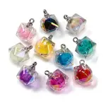 AB Color Resin Polygon Pendants