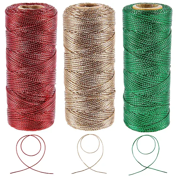 3 Rolls 3 Colors Polyester Cords