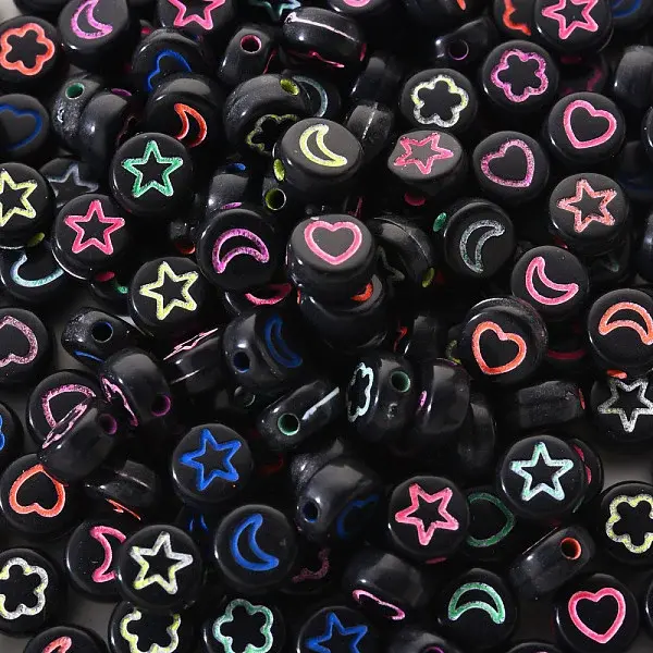 Opaque Black Acrylic Beads