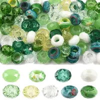 90Pcs 9 Colors Glass European Beads
