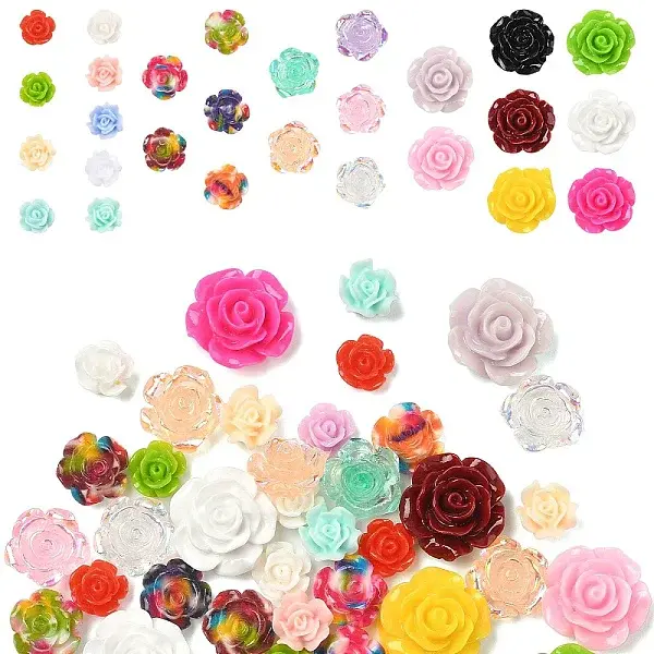 50Pcs 5 Styles Resin Cabochons