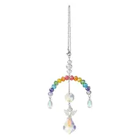 2Pcs Glass Crystal Prism Rainbow Angel Hanging Suncatchers