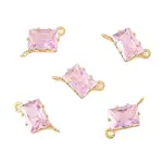 Brass Pave Cubic Zirconia Rectangle Connector Charms