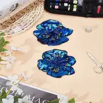 2Pcs 3D Flower Sequin Patches