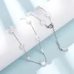 304 Stainless Steel with ABS Plastic Pearl Flat Round Bead Cable Chain Necklaces for Women