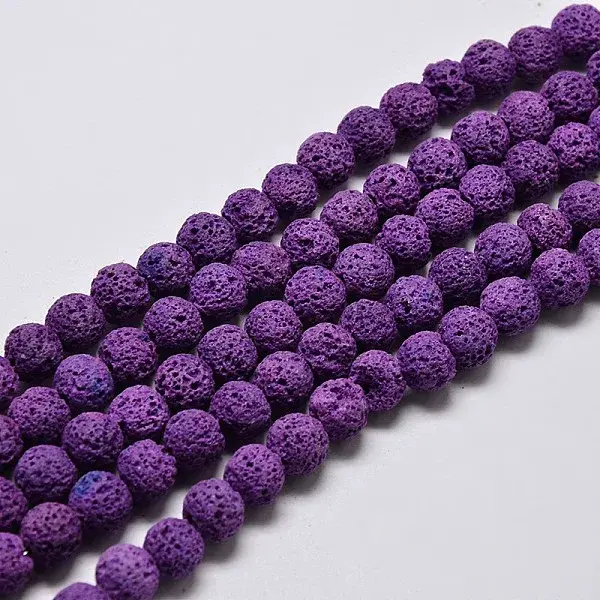 Natural Lava Rock Round Bead Strands