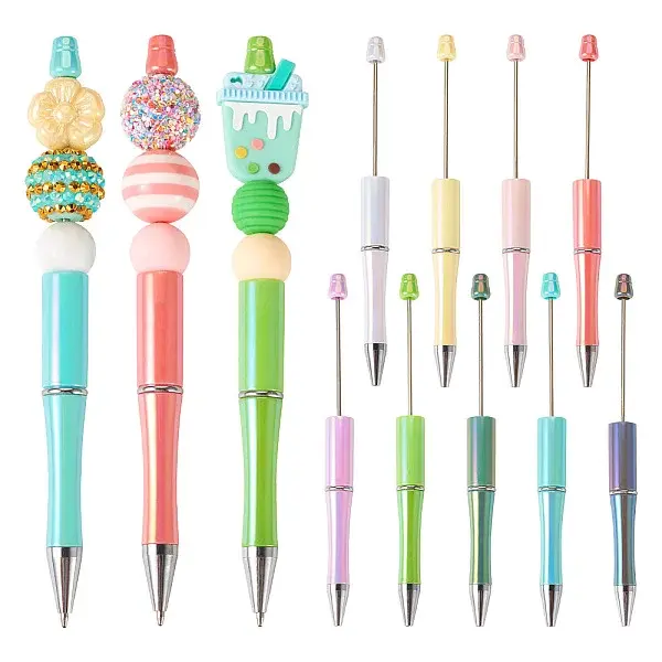 9Pcs 9 Colors UV Plated Plastic Ball-Point Pen