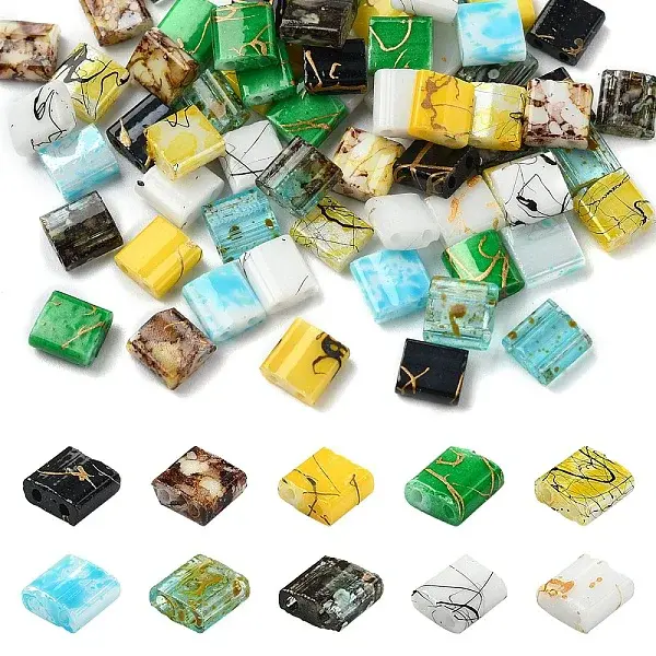 80Pcs 10 Styles 2-Hole Glass Seed Beads