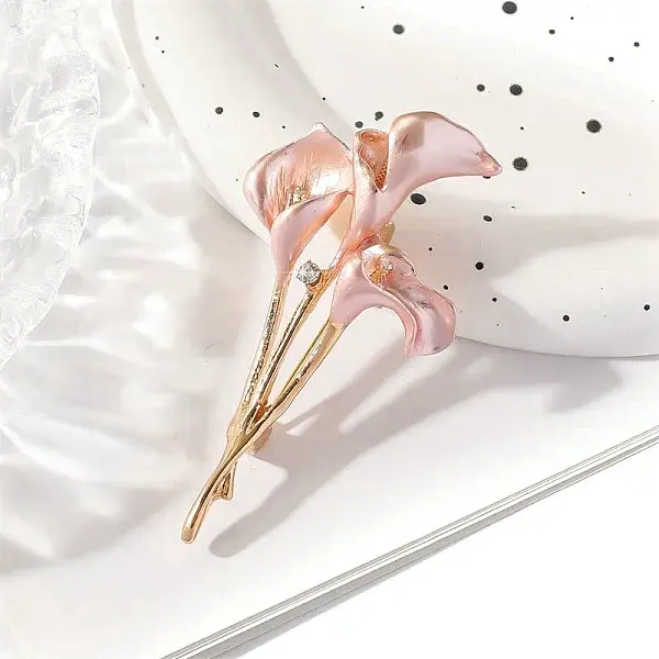 Common Callalily Zinc Alloy Enamel Brooches