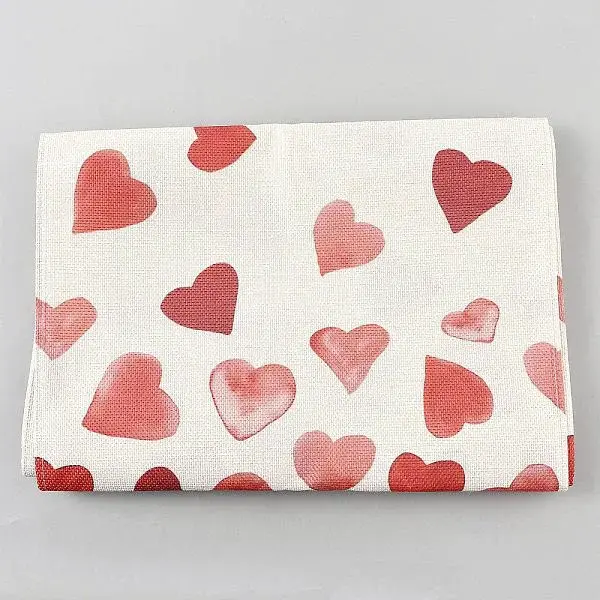 Valentine's Day Heart Pattern Linen Table Runner