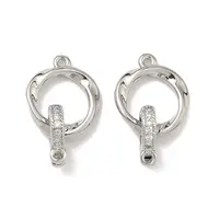 Brass Micro Pave Clear Cubic Zirconia Fold Over Clasps