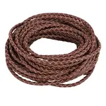 Brown Round Braided Leather Necklace Cords for Jewelry Making