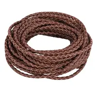 Brown Round Braided Leather Necklace Cords for Jewelry Making