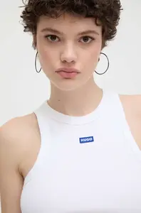 HUGO Blue top dámský bavlněný s elastanem Easy Tank_B