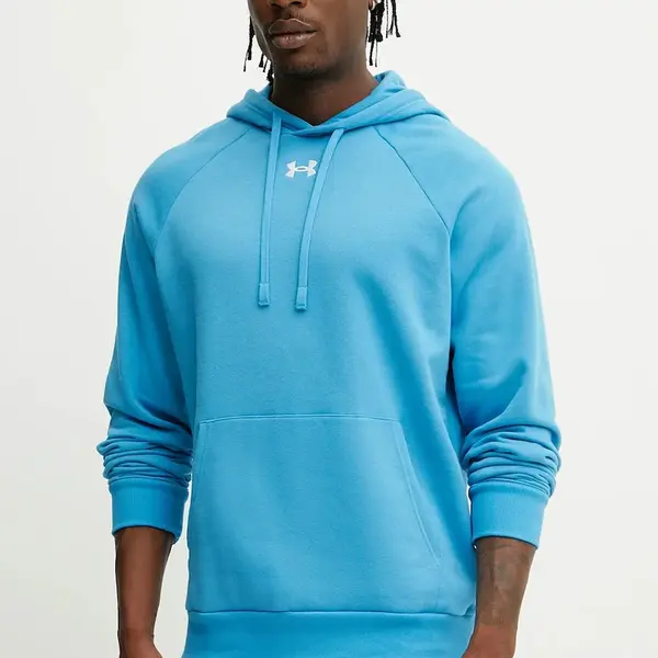 Mikina Under Armour Rival Fleece pánská, černá barva, s kapucí, hladká, 1379757