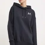 Mikina Under Armour dámská, černá barva, s kapucí, hladká