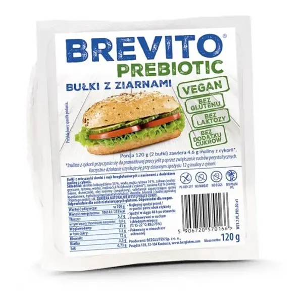 BEZGLUTEN Brevito prebiotic housky se semínky bez lepku 120 g