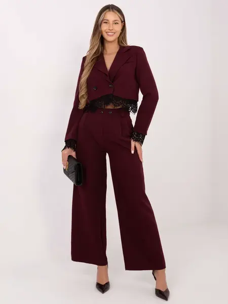 Bordové elegantné nohavice