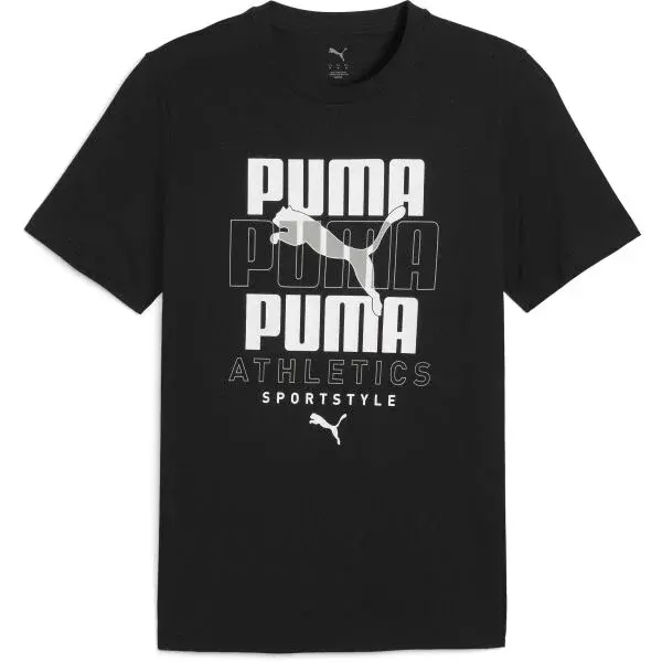 Puma GRAPHIC STACKED TEE Pánske tričko, čierna, veľkosť