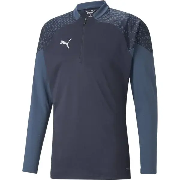 Puma TEAMCUP TRAINING 1/4 ZIP TOP Pánska športová mikina, tmavo modrá, veľkosť