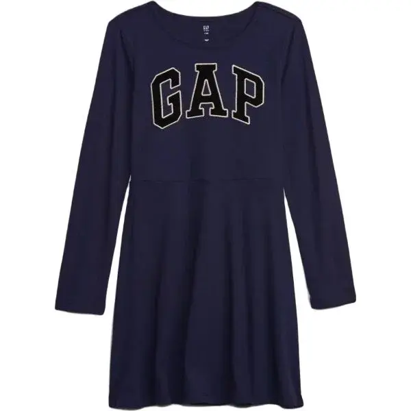 GAP V-FRCH LOGO Dievčenské šaty, tmavo modrá, veľkosť