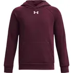 Under Armour RIVAL FLEECE HOODIE Chlapčenská mikina, vínová, veľkosť M