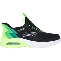 Skechers MICROSPEC MAX - BRISK STRIPE Detská vychádzková obuv, čierna, veľkosť