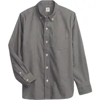 GAP BRUSHED OXFORD Chlapčenská košeľa, sivá, veľkosť