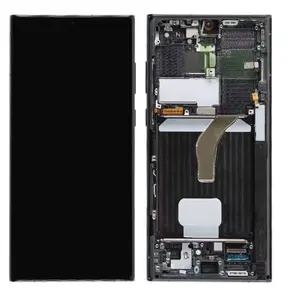 LCD display + dotyková deska + přední kryt pro Samsung Galaxy S22 Ultra, phantom