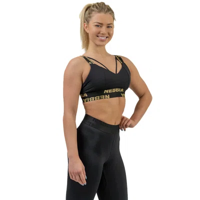 Dámská sportovní podprsenka s výztuží Nebbia INTENSE Iconic 844 Black/Gold XS
