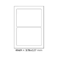Samolepicí etikety 178 x 127 mm, 2 etikety, A4, 100 listů