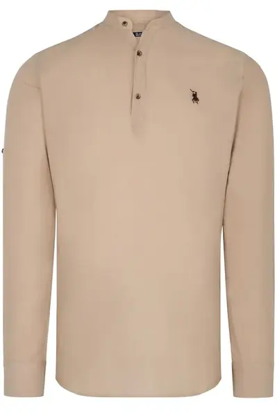 G783 DEWBERRY JUDGE COLLAR MEN'S SHIRT-BEIGE