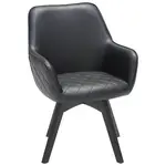 ŽIDLE S PODRUČKAMI, železo, vzhled kůže, černá