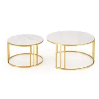 Konferenčný stolík Mercury 3 biela mramor/zlatá