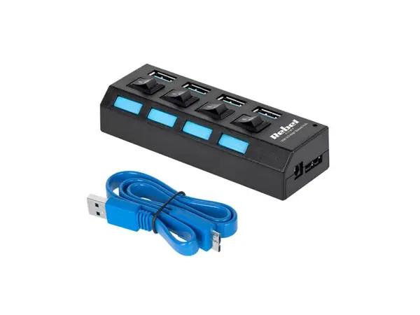USB hub REBEL KOM0940 - rozbaleno - pomačkaný obal