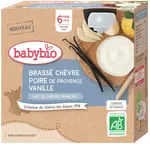 BABYBIO Svačinka z kozího mléka s hruškou a vanilkou 4 x 85 g
