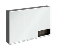 Villeroy & Boch My View+ - Zrcadlová skříňka s LED osvětlením 120x75x17 cm, 3 dvířka, Stone Oak/matná černá B48212RK