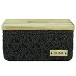 Háčkovaný obdĺžnikový košík š.26x16 h13,5cm