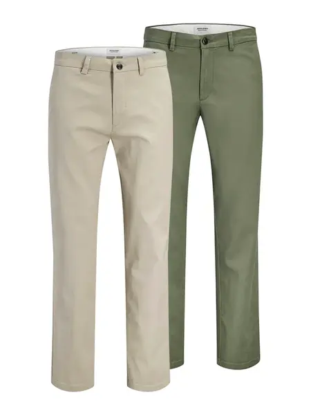 JACK & JONES Chino nohavice 'JPSTOLLIE DYLAN'  svetlosivá / olivová